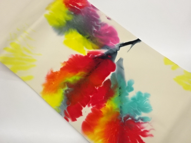 JAPANESE KIMONO / NAGOYA OBI / SHIOZE / ABSTRACT PATTERN / ARTIST WORK